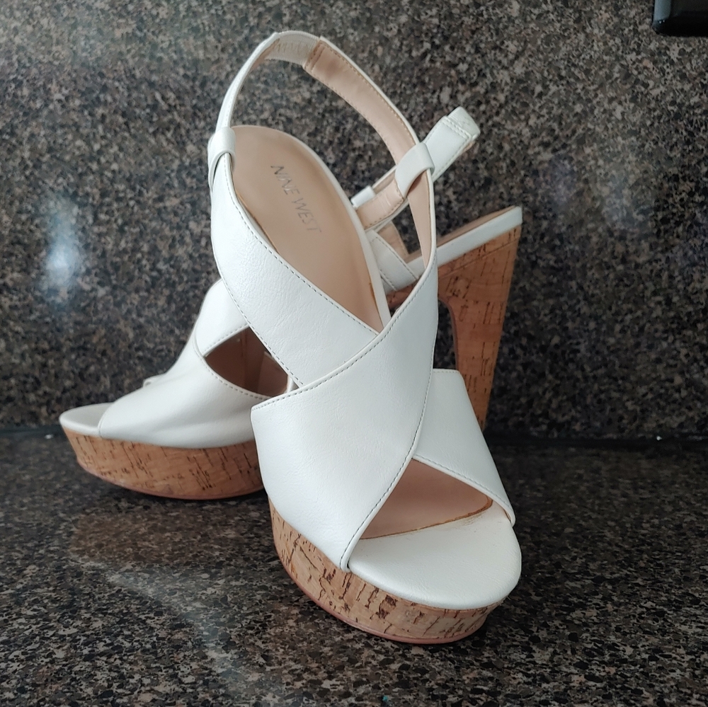 Nine West Heel White & cork